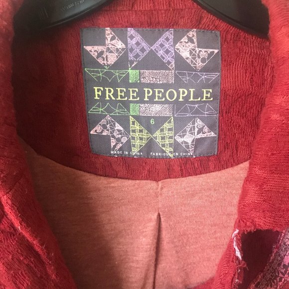 FREE PEOPLE LOVE LETTERS DAMASK RUFFLE TRIM JACKET - Picture 3 of 4